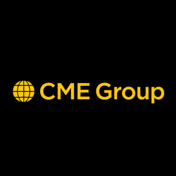 The main image features a black background with yellow text that reads "CMEGroup" above a globe symbolizing the global nature of the company's operations. Below this title, there are some text pieces related to commodities trading which include details about two futures options available through the CMEGroup platform - AVAX (Volume Ahead) and SUI (Stop-Limit Spread). The entire image is centered on this main title, suggesting it is the primary focus of attention for the viewer.