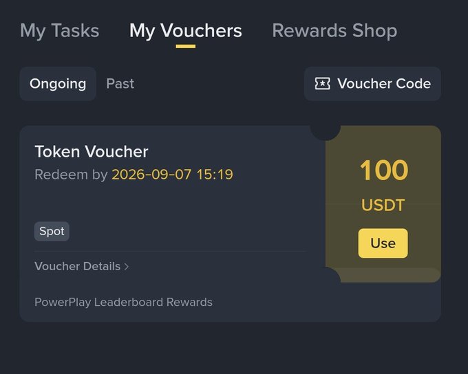 "Binance PowerPlay event", "100 USDT", and "Raffle" are shown in the image with a caption that says "Binance PowerPlay Event Payment Received!". The post encourages users to participate in games through the Binance PowerPlay event by offering 100 USD tokens for a chance at winning. The image also includes an option to send money to friends if they join the event and complete certain tasks or challenges, promoting team spirit and collaboration among participants.
