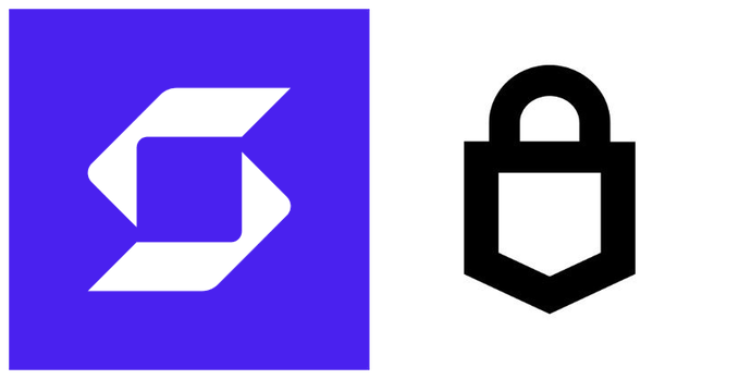 The image features a purple logo with a stylized "C" design alongside a black shield icon, likely representing a cryptocurrency or security-related company in the context of the post discussing hardware wallet security concerns and past data breaches at major corporations such as Yahoo and Microsoft.