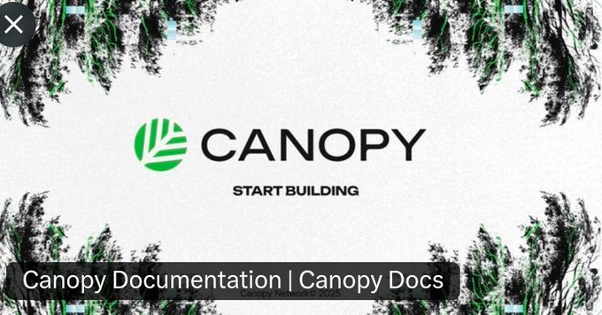 A Canopy landing page displaying the logo with 'START BUILDING' text and labeled as 'Canopy Documentation | Canopy Docs'.