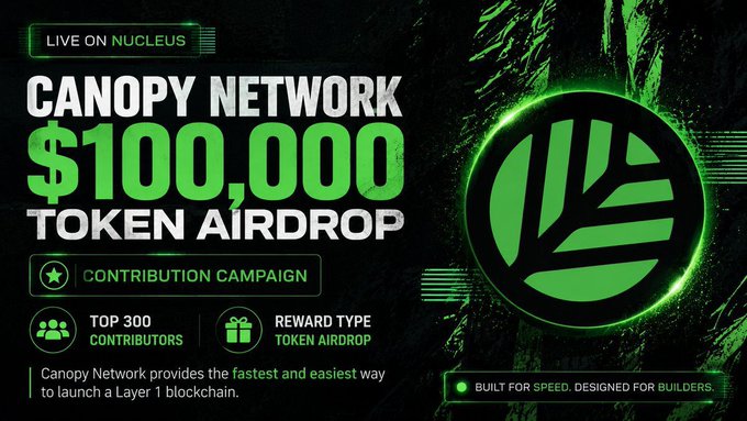 The image features a poster for a project called @CNPYNetwork, which is an initiative focused on building blockchains with speed and simplicity. The poster highlights that the platform is designed specifically for Layer 1 appchain deployment, making it easier for builders to scale their projects. It also mentions that the project has been built by @CNPYNetwork, indicating a collaboration between multiple parties.