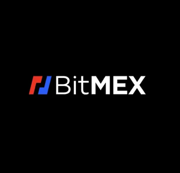 BitMEX logo displayed on a black background, featuring red and blue stylized lettering.
