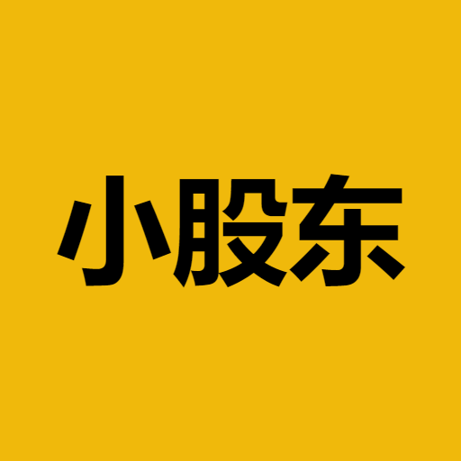 Solid orange background featuring the black Chinese characters '小股东'.