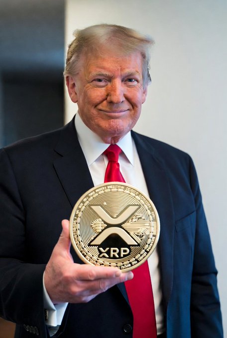 Donald Trump holds a large XRP cryptocurrency coin, which is relevant to the ongoing discussion about the CLARITY Act and its potential impact on cryptocurrency regulations.