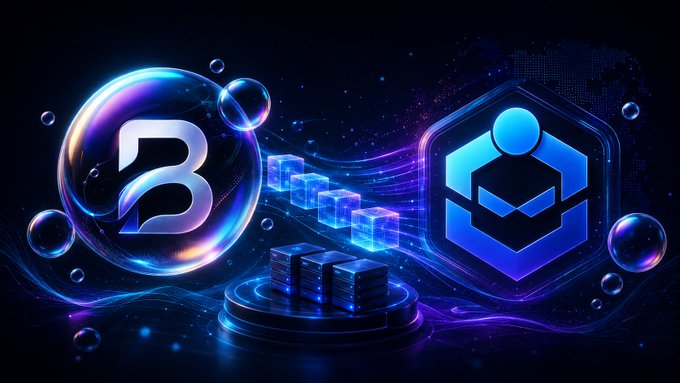 The image features two bubbles with different colors - one blue and one purple. The blue bubble has the letter "B" written on it, while the purple bubble contains a hexagon shape with a person inside of it. The background of the image is black, which contrasts with the colorful bubbles. In the bottom right corner of the image, there's text that reads: "Bubble Protocol Validator now provides pruned snapshots for the Shido Network. If you've ever waited hours (or days) for a node to catch up, you know why this matters".