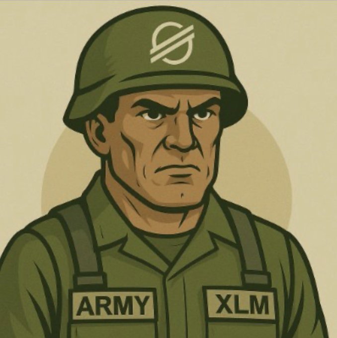 A cartoon-style illustration of a stern-looking soldier in a green helmet and uniform with 'ARMY' and 'XLM' patches on the chest.