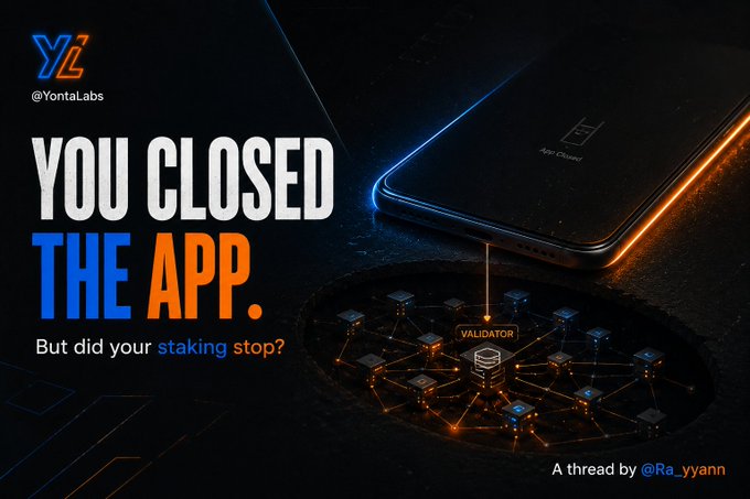 The image shows a cell phone with an orange light next to it. The background of the image is black, making the orange light stand out. Below the image, there's text that reads "You closed the app. But did your stake? Wildcat? You're on the right track." This message suggests that the person who posted this content might have been involved in a stake-based activity or game using the app and closed it without knowing whether their stake was successful or not.