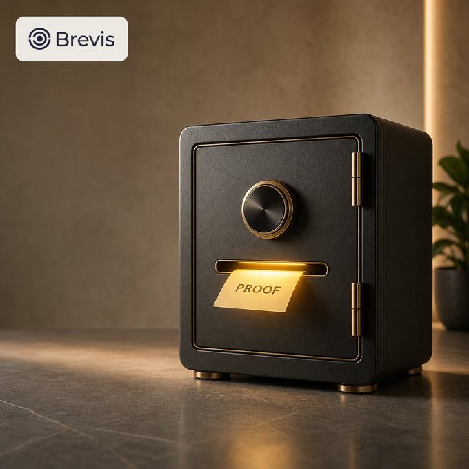 The image features a black safe with gold trim, sitting on a gray countertop. A piece of paper is sticking out from the safe's door, which has a yellow light illuminating its surface. The text "proof" can be seen on the safe, suggesting that someone has left their evidence inside it. The post also includes the words "proof" and "secrets stay home," possibly referring to the contents of the safe or the idea that once something is proven, it cannot be contested.

The image does not provide any additional context about what might be in the safe or its purpose.