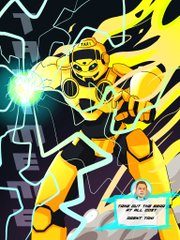 A yellow robotic character fires a bright blue energy blast from its hand amid jagged lightning, with a small meme face in the corner labeled "TIME TO TAXI UP YOUR PORTFOLIO BECAUSE I NEED THAT" promoting the $Taxi token featured in the post.