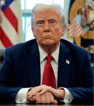 This image shows former President Donald Trump, whose quote about people increasingly using Bitcoin is featured in the accompanying post. His serious expression in the photo complements the gravity of the statement about a shift in payment methods.