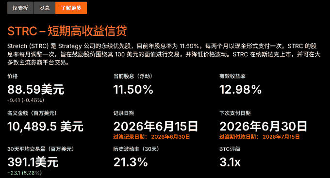 The image shows a screenshot of a webpage with Chinese characters displayed on it. The text "I feel that with STRC, we can't just look at whether it's back to $100" is written below the image. This suggests that there might be some information or content related to the price quote for Strategy @Strategy's financing credibility in the form of a screenshot from a website.