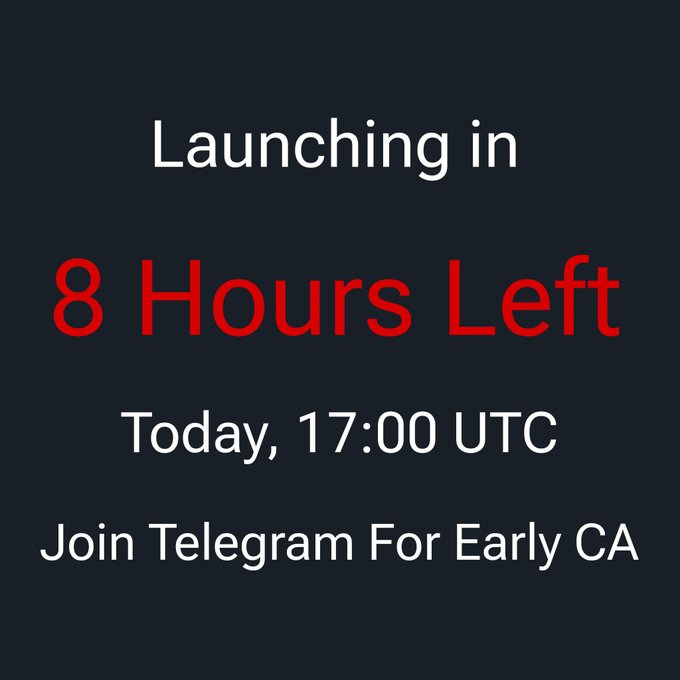 The image is a countdown graphic announcing a token launch in "8 Hours Left," scheduled for "Today, 17:00 UTC," with a call to "Join Telegram For Early CA." It serves as a promotional teaser for the $ANSEM 2.0 Solana airdrop, directing users to the Telegram link for early contract address access.