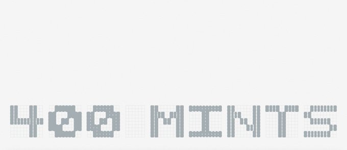 Pixelated gray letters spelling "HAP-BIRTHS" (a stylized "HAPPY BIRTHDAY") rendered as generative art, marking the first anniversary celebration of RASTER with a logo designed by John Provencher.