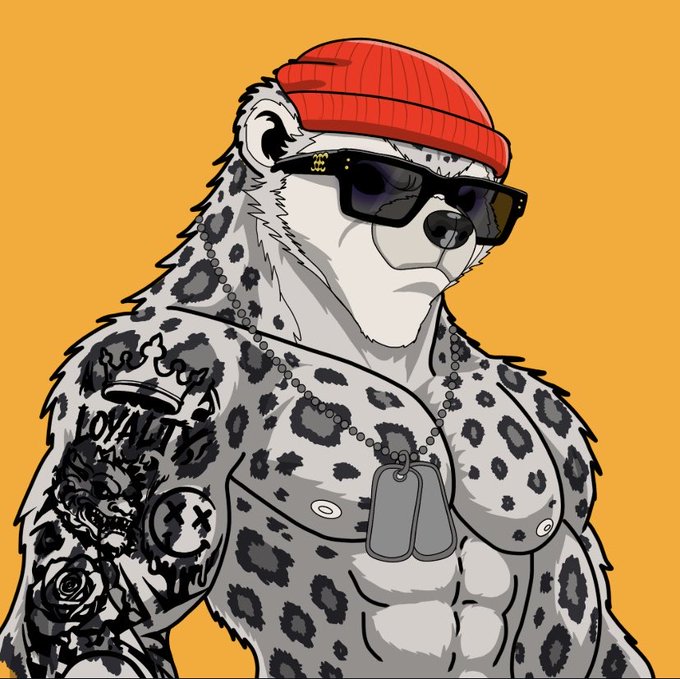 An illustration of a muscular anthropomorphic leopard character wearing a red beanie, black sunglasses with dollar signs, dog tags, and a 'LOYALTY' tattoo on its arm against an orange background.