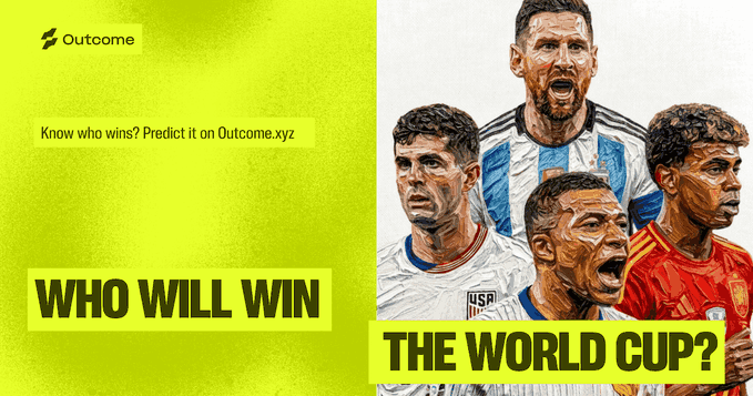 The image features a poster with four soccer players standing next to each other, all wearing their respective team uniforms. The text on the poster reads "Who will win the World Cup?" and "The world cup?".