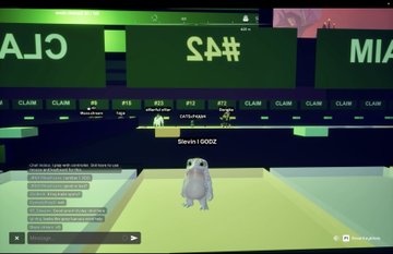 A video game screen, likely a Roblox experience, showing a penguin character named "Steve" on a "CLAIM" page with options for CLAIM, #11-#15, #16, and a balance of "ShibVN 0.0002".