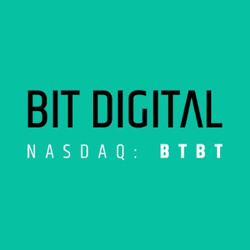 The image features a green background with the words "BIT DIGITAL NASDAQ : BFTT" written in white text. The logo for Bit Digital is displayed below that information, with the company's name written in black text above it. The image also shows an overlay of Bitcoin price data, which indicates that Bit Digital is actively buying and holding Bitcoins in its treasury at a relatively low average price. This suggests that the company has been accumulating Bitcoins over time or has recently made a substantial investment in the cryptocurrency market.