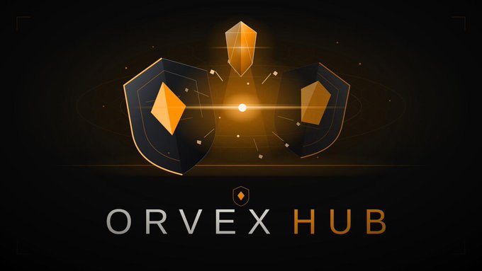 The "ORVEX HUB" logo is displayed prominently, representing the culmination of the 30 SOL Global Clan War. This visual accompanies a post celebrating the end of the intense competition.