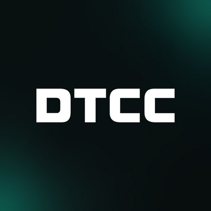 The image shows a logo with the letters "DTCC" written in white against a black background, which appears to be a dark green color. The text "DTCC" is positioned at the top of the image, while the word "good" or "bad" is located below it. The post asks whether the DTCC is good for $XRP, and it seems that someone has left their opinion on this matter.
