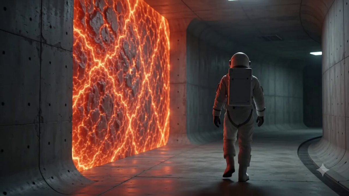 The image features an astronaut walking through a tunnel with a large orange glow coming from the left side, creating a surreal atmosphere. The caption above the image reads "Eid Mubarak $ARC Fam. We promise we won't look". This phrase is likely a reference to the famous quote attributed to the Prophet Muhammad, which states that "Eid Mubarak" means "blessed Eid", and it is often used as an omen of good fortune or a celebration of the end of Ramadan. The image's surreal elements, combined with the astronaut walking through the tunnel, may be intended to convey a sense of wonder, mystery, or even a warning about the potential dangers that lie ahead in this alternate reality.