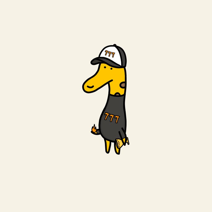 A cartoon yellow figure wearing a black shirt and cap, both featuring the number "777," is depicted in a simple, hand-drawn style. The image ties to the post as a custom artwork commissioned by Cryptoguy777, celebrating him as an honorary figure in the Avalanche community.