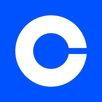 The image shows the Coinbase logo, a white "C" on a blue background, which directly corresponds to the news about Morgan Stanley setting a $250 price target for Coinbase stock due to its business expansion beyond traditional crypto trading.