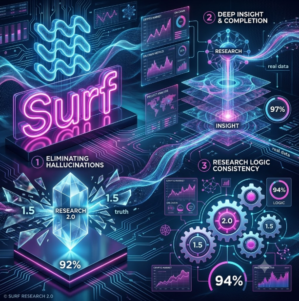 The image features an infographic about a company called Surf that has been used as a source for some statistics. It displays research, real data, and other information related to the company's services. In addition, there are three small objects placed on top of the infographic, which appear to be related to computer technology or artificial intelligence. The infographic provides an overview of the company's work and accomplishments in the field of AI, accompanied by some visuals that help illustrate the data presented.