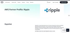The image shows a screenshot of a website, possibly related to Ripple, which has "AMAZON OFFICIALLY LISTS Ripple AS AN AWS partner" displayed at the top. The text in the image focuses on Ripple's partnership with Amazon and its association with Amazon as an "AWS partner." A post on this topic questions whether Ripple is being used for payments by Amazon. This information seems to be incorrect, as it suggests that Ripple is meant for payments within the Amazon marketplace but not necessarily as a payment method when it comes to Amazon itself.
