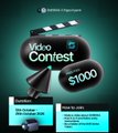 A dark green contest graphic features a virtual reality headset and game controller, announcing 'Meta Menger Photo Contest' with a '$1000' prize.