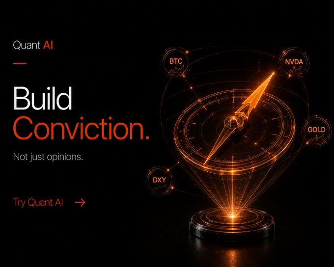 The image features a clock with a bright orange glow, surrounded by various symbols representing different cryptocurrencies such as Bitcoin, Ethereum, and Ripple. The text "Build Conviction." is displayed above the clock, while the words "Not just opinions" are below it. The background of the image is black, which contrasts with the vibrant colors of the clock and symbols.