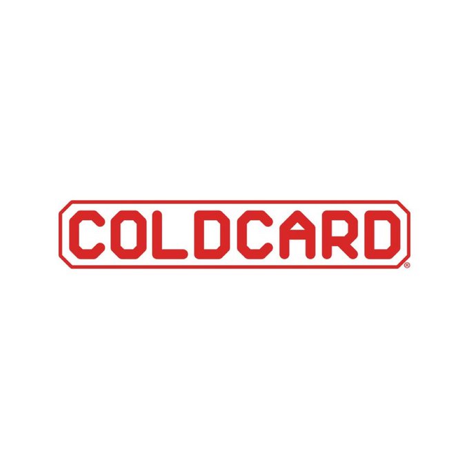 The red COLDCARD logo displayed within an octagonal border on a white background.