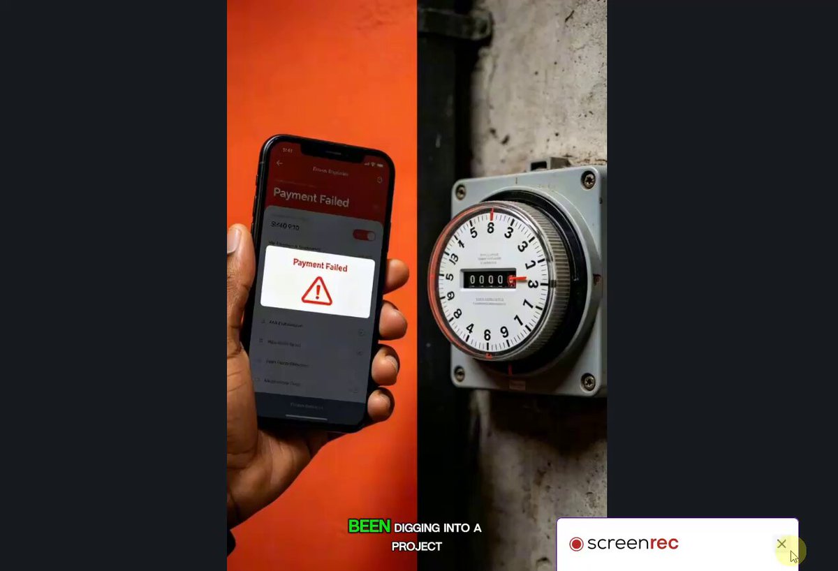 The image shows two cell phones, one with a payment app displaying an error message and another showing a meter reading of 0. The first phone has a red "X" symbol next to its screen, while the second phone has a green "SliqPay" logo on it. The text in the image suggests that someone is trying to pay their bills using cryptocurrency, but they are facing difficulties due to technical issues with the payment app or the meter reading not being accurate.