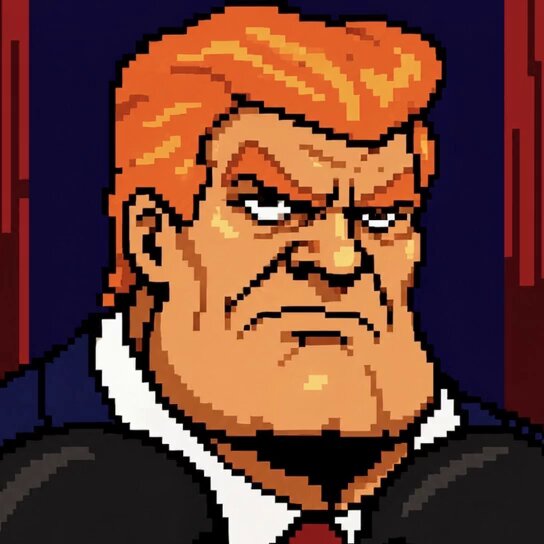 The image features a cartoon character wearing a suit and tie, which appears to be a man with an angry expression. The caption below the image reads "Lost it all on Trump or Melania? Pull up to Fight Club, get in the ring with El Presidente, and get your revenge". This suggests that the image is related to a post about politics or current events involving Donald Trump or former US president Hillary Clinton.
