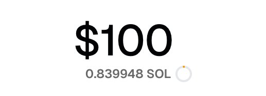 The image displays "$100" with "0.839948 SOL" beneath it, representing a $100 giveaway equivalent in Solana cryptocurrency. This visual reinforces the post's giveaway announcement, showing the prize value in both fiat and crypto terms to appeal to a crypto-interested audience.