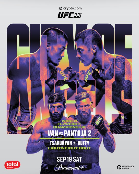 The official UFC 311 poster features the Beşiktaş JK crest with "WELCOME TO BEŞIKTAŞ DUSAN VLAHOVIC" displayed above three men seated at a press conference table, promoting the event airing on Paramount+ at Crypto.com Arena.