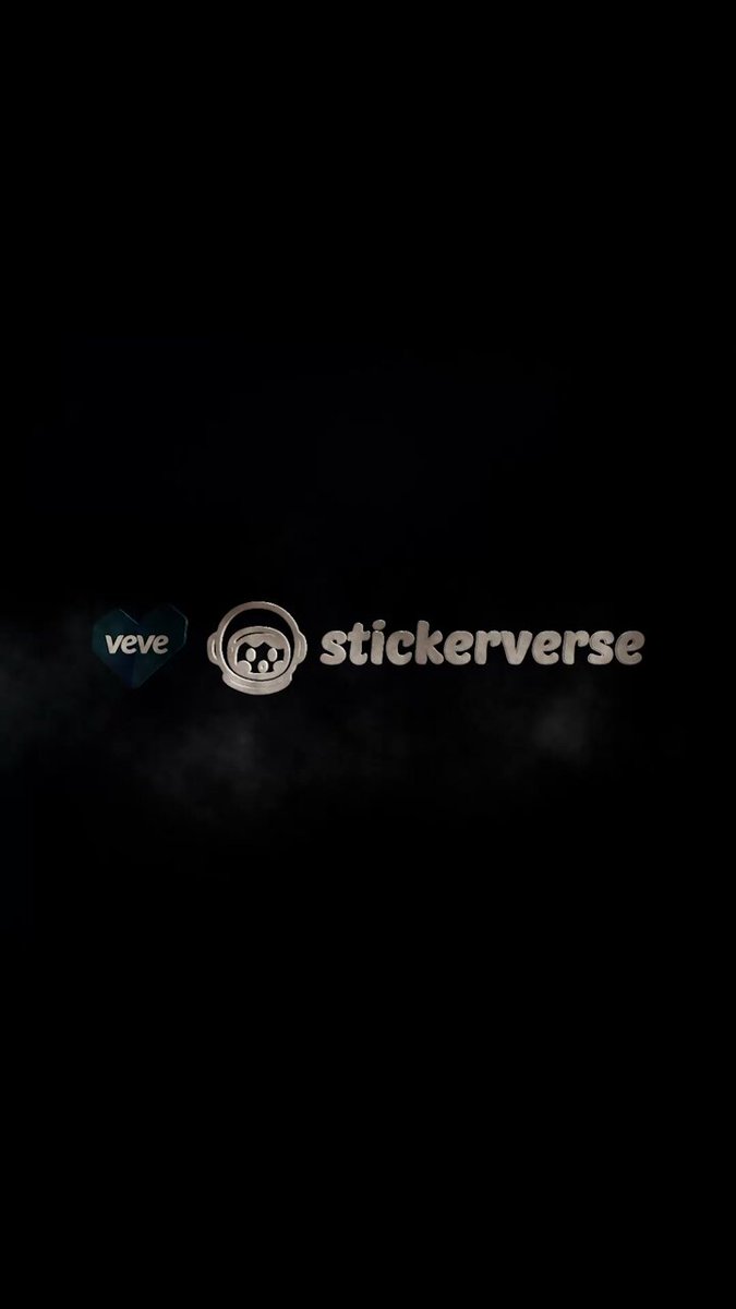 The image features a black background with white text that reads "Stickerverse" at the top, followed by a small logo of a person's face. The text also includes the words "telegram", "veve", and "@veve_official".