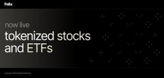 The Felix logo is displayed above the text "now live tokenized stocks and ETFs". This image promotes Felix's newly launched tokenized stocks and ETFs, complementing the post's announcement of crossing 10,000 trades for Felix spot equities.