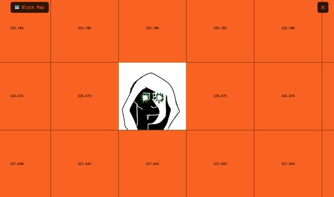 In this screenshot of a Google Play store page or app home screen, there's an orange background with a large white square picture of a person wearing glasses positioned centrally. The surrounding squares display various numbers and texts that suggest the presence of multiple items for sale on the platform. The image also features a caption in black text discussing the app development process, which implies a deeper understanding of how to navigate through the Google Play store efficiently while purchasing items such as minting blocks or exploring new apps.