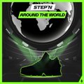 The image features a pair of sneakers, presumably from the Stepn brand, placed against a black background. The sneakers are green and white, which stands out against the dark backdrop. The text "Around the world" is written above the sneakers, indicating that they are part of an international collection or series. The post also mentions that there will be no new shoes for this year's World Cup event, adding to the intrigue surrounding the sneakers' release.

The image does not provide any specific details about what the sneakers might include in terms of features or designs. However, it is clear that they are a part of an international collection and may have some connection to the world cup theme.