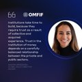 A small graphic featuring the OMIFIF logo and text discussing financial instability in young adulthood, with a photo of a smiling woman on the right.