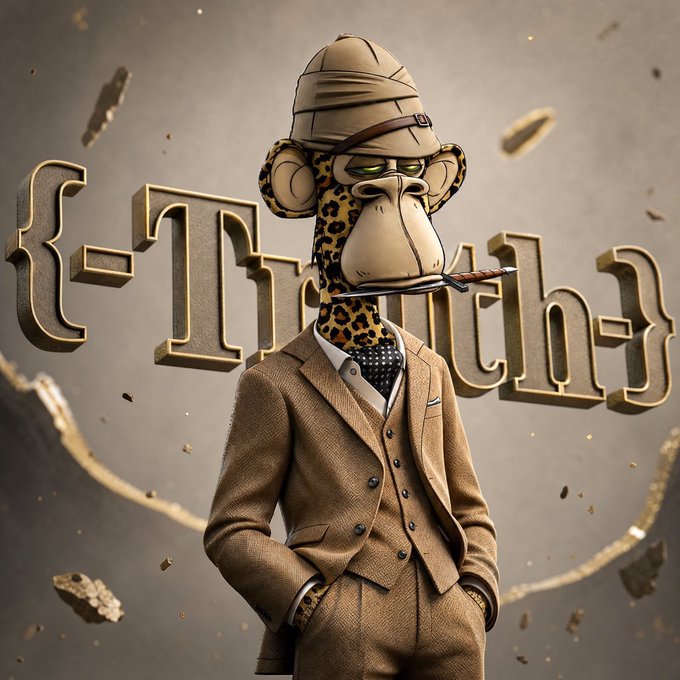 An anthropomorphic cheetah in a dapper beige three-piece suit and pith helmet smokes a cigarette stoically in front of large 3D letters spelling "F-This," visually embodying the post's message of resilience and perseverance in the face of crypto market adversity.