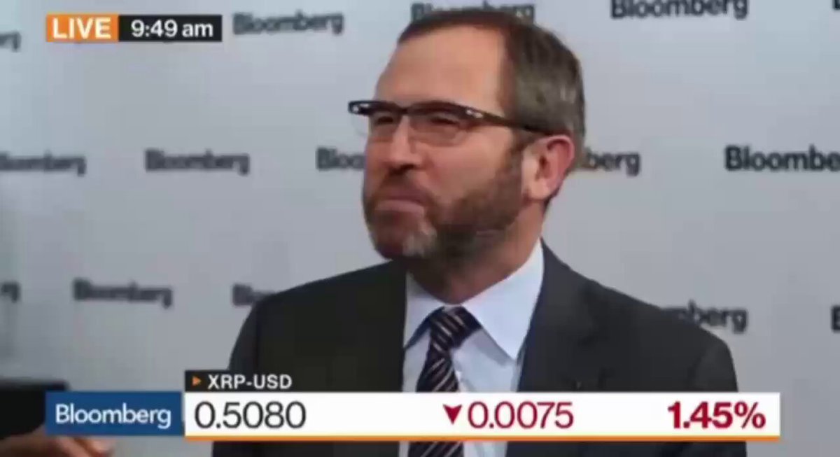 The image shows a man wearing glasses and a suit talking about Ripple, an online currency exchange platform. The man appears to be discussing Ripple's impact on SWIFT, which was once considered impossible but has now become a reality with the help of Ripple. The post also mentions that Ripple is working with over 100 banks, indicating its widespread adoption in the financial industry.