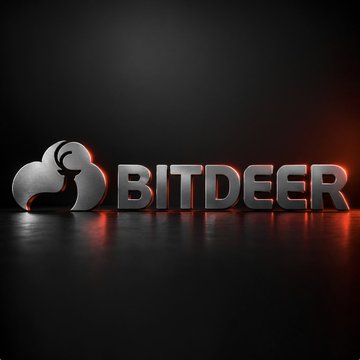 A dramatic, dark render of the Bitdeer logo—featuring a stylized deer emblem beside the bold "BITDEER" wordmark with glowing red accents—visually represents the company's expansion into AI infrastructure highlighted in the announcement.