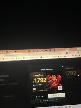 A screenshot of a mobile phone showing a Chrome browser notification that shares the user's Slowrank of '1,792' along with an image of a cartoon crustacean character.