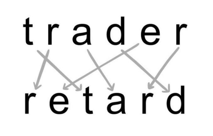 Word diagram showing the letters of 'trader' above being shuffled with arrows pointing down to the letters of 'retard' below, illustrating an anagram.