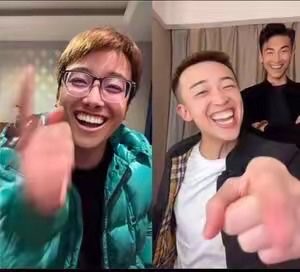 Three young men smile and gesture playfully toward the camera in a casual selfie-style video, with the central figure in a teal hoodie and glasses appearing to film while flanked by two friends in a bright indoor setting.

The upbeat, relaxed vibe of the image matches the post's casual tone—the creator stepping away from serious market updates to share a lighthearted, behind-the-scenes moment with friends during the holiday break.