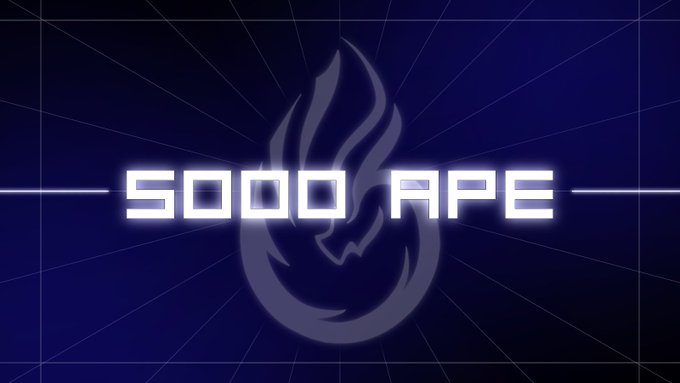 A logo graphic featuring 'SOOO APE' text in a futuristic font with a flame symbol in the background on a dark blue grid.