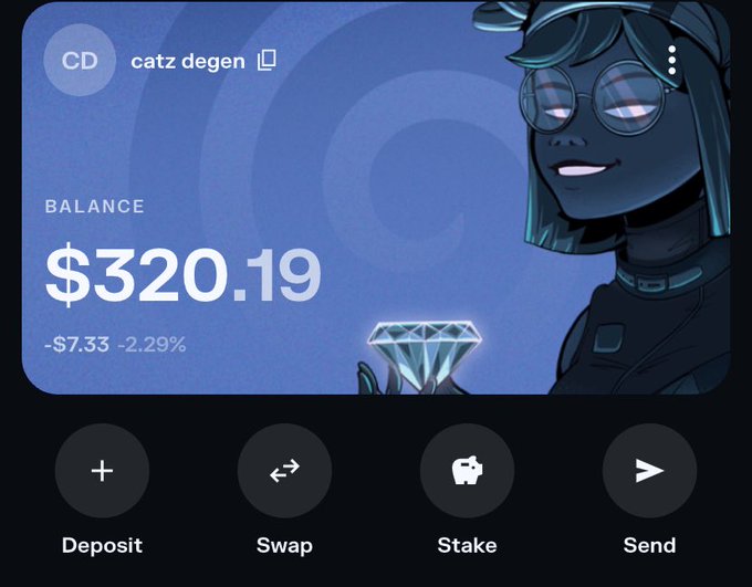 The image features a blue background with an illustration of a cartoon character wearing glasses that looks like it's laughing while holding up a diamond and saying "balance $32.19". The text appears to be related to a payment system where people can exchange $50 for either a video or a game. The post seems to target a niche audience who might enjoy such content, as indicated by the cartoon character design and the title of the post: "like & retweet join t.me/catzalpha drop proof addy". The image itself does not have any significant details about the diamond or its value, focusing more on the payment system it connects with.