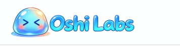 The image displays the "Oshi Labs" logo, featuring a stylized rocket/missile icon in blue and orange alongside the text "oshi Labs." It serves as the branding for the Oshi Task Assistant, a Chrome extension tool available for download on GitHub.