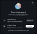 A dark mobile app interface displaying 'Unlock future rewards' with a 'Generate now' button.